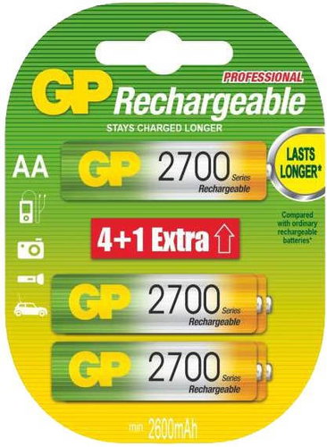  GP HR6 (AA), 4 + 1 Blister  - Rechargeable Battery - Main image