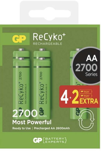 GP ReCyko 2700 (AA) 4+2kspcs - Rechargeable Battery - Main image