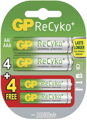 GP ReCyko HR6 (AA), 4+4 pcs - Rechargeable Battery - Main image