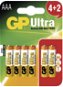Jednorázová baterie GP Ultra Alkaline LR03 (AAA) 4+2ks v blistru - Jednorázová baterie