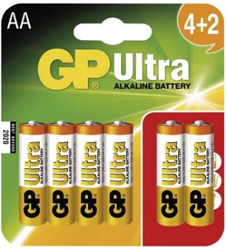 Pile alcaline GP Ultra+ 1,5V AA LR06 Blister 4