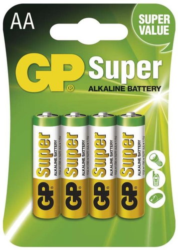 GP Super Alkaline LR6 (AA) 4 pcs in blister pack - Disposable Battery - Main image