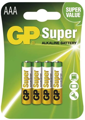 GP Super Alkaline LR03 (AAA) 4 Stück in Blister - Einwegbatterie - Hauptbild