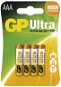 GP Ultra Alkaline LR03 (AAA) 4 Stück in Blister - Einwegbatterie