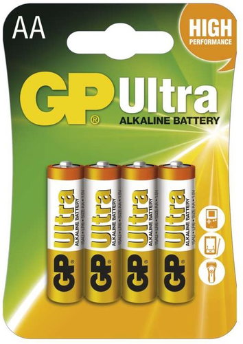 GP Ultra Alkaline LR6 (AA) 4 Stück im Blister - Einwegbatterie - Hauptbild