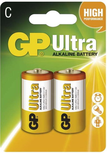 GP Ultra Alkaline LR14 (C) 2 pcs in a blister pack - Disposable Battery - Main image