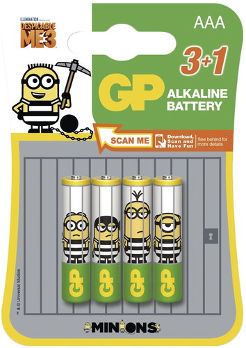 GP Minion LR03 (AAA) 3+1 db - Eldobható elem - Fő fotó