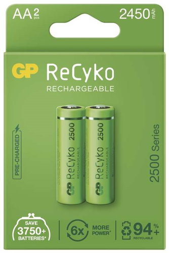 GP ReCyko 2500 AA (HR6), 2 pcs - Rechargeable Battery - Main image