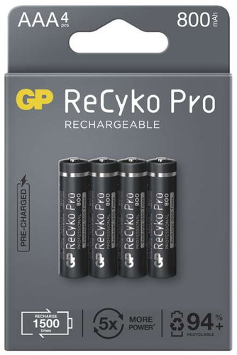 GP ReCyko Pro Professional AAA Rechargeable Battery (HR03), 4pcs - Rechargeable Battery - Main image