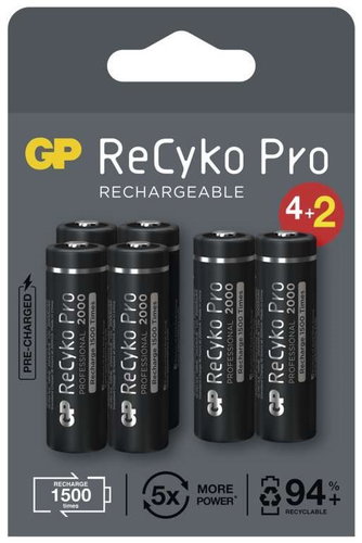 GP ReCyko Pro Professional AA (HR6) - 6 Stück - Aufladbare Batterie - Hauptbild