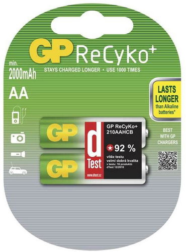 GP RECYKO + AA 2000mAh 2db elem - Tölthető elem - Fő fotó