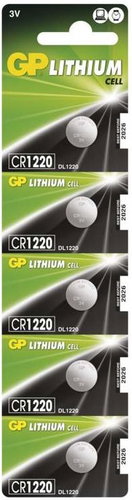 GP CR1220 Lithium 5pcs in Blister Pack - Button Cell - Main image