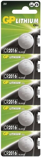 GP CR2016 Lithium 5pcs in Blister Pack - Button Cell - Main image