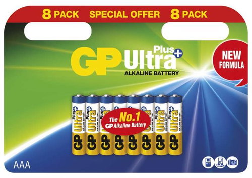 GP Alkalibatterie GP Ultra Plus AAA (LR03) - 8 Stück - Einwegbatterie - Hauptbild