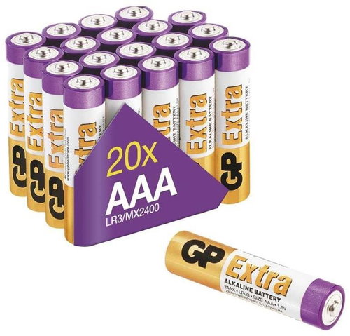GP alkáli elem GP Extra AAA (LR03), 20 db - Eldobható elem - Fő fotó