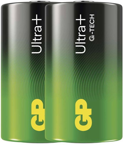 GP Alkaline Battery Ultra Plus D (LR20), 2 pcs - Disposable Battery - Main image