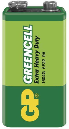 GP Zinkbatterie Greencell 9V (6F22), 1 Stk - Einwegbatterie - Hauptbild