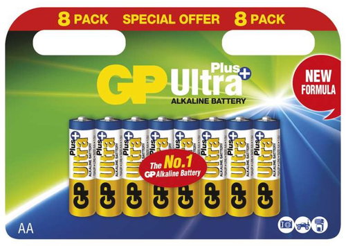 GP alkáli elem GP Ultra Plus AA (LR6), 8 db - Eldobható elem - Fő fotó