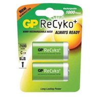 GP ReCyko+ vel. C (R14), 2600mAh, Ni-MH, 2 ks - Rechargeable Batteries