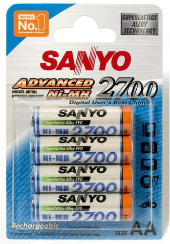 SANYO AA NiMH 2700mAh AA 4 pcs - Rechargeable Battery - Main image