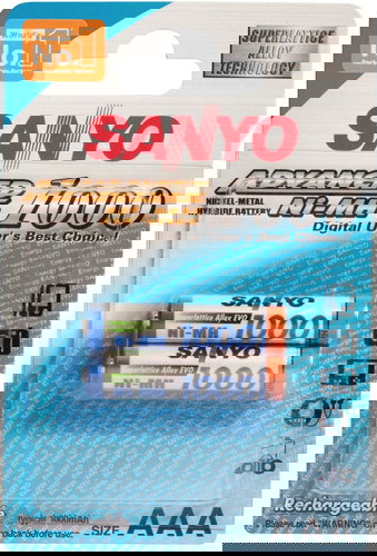 SANYO AAA 1000mAh NiMH mignon 2 pc - Rechargeable Battery - Main image