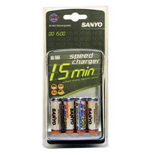 SANYO a 4 ks AA NiMH 2500mAh - Nabíječka a náhradní baterie - Hlavní obrázek