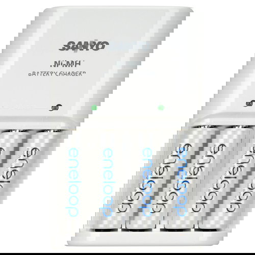 SANYO eneloop a 4 ks AA NiMH 2000mAh - Charger and Spare Batteries - Hauptbild