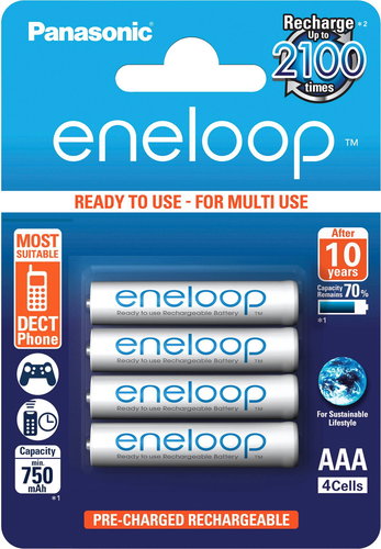 Panasonic eneloop AAA 750mAh 4pcs - Rechargeable Battery - Main image