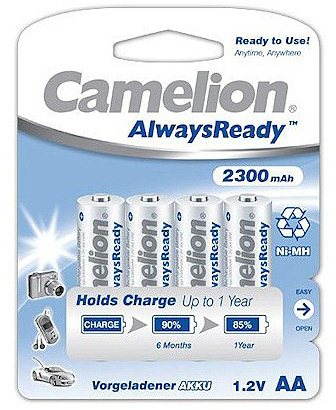 Camelion Rechargeable AA Always Ready NiMH 2300mAh 4-Pack - Rechargeable Battery - Main image
