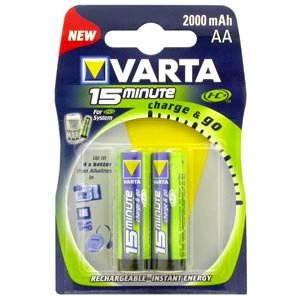 VARTA ChargeGo 5306, akumulátory AA (HR6) tužkový NiMH, IC3 (nabíjení 15min.) 2000mAh, 2 ks - Nabíjecí baterie - Main image
