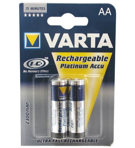VARTA Platinum 56806, akumulátory AA (HR6) tužkový NiMH 2300mAh, nabíjení 15min., 2 ks - Rechargeable Battery - Main image