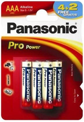 Panasonic Pro Power AAA LR03 4 + 2 db buborékfóliában - Eldobható elem - Fő fotó