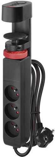 EMOS 3 Steckdosen, 1,5 m, Schalter, USB schwarz - Verlängerungskabel - Hauptbild
