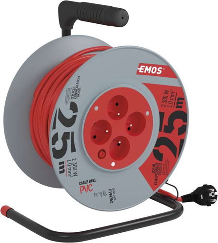 Emos PVC extension cable on drum - 4 sockets 25m - Extension Cable - Main image