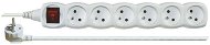 EMOS Extension Cord with Switch - 6 Sockets, 2m, White - Extension Cable