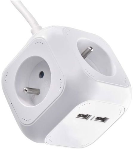 Brennenstuhl Alea-Power cube multiprise 6x + 2x USB avec câble 1