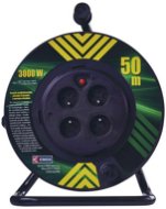 EMOS PVC Cable on Fixed Center Spool  - 4 Sockets, 50m, 1,5mm2 - Extension Cable
