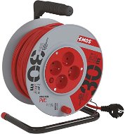EMOS PVC Extension Cord on Reel - 4 Sockets, 30m, 1mm2 - Extension Cable