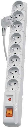 EMOS 8x socket 1.5m, gray - Surge Protector  - Main image