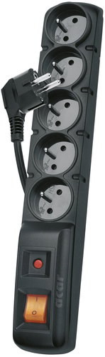 EMOS 5x socket 1.5m, black - Surge Protector  - Main image