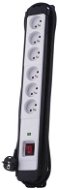 EMOS 6x socket 2m, black and white - Surge Protector 