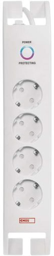 EMOS Surge Protector SCHUKO 900J - 4 Sockets, 2m, White - Surge Protector  - Main image