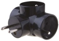 Hub EMOS Splitter Sockel 3× rund - schwarz - Rozbočovač