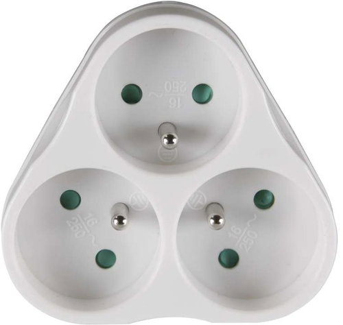 EMOS Splitter Socket 3 × Round, White - Splitter  - Main image