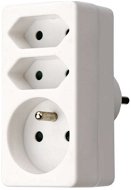EMOS Splitter Socket 2 × Flat + 1 × Round, White - Splitter 