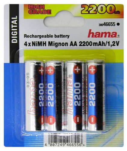 Hama Akumulátory AA tužkový NiMH 2200mAh 4ks -  - Main image