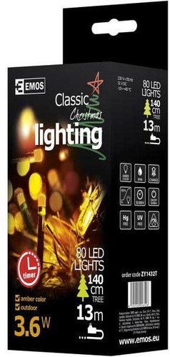 Emos 80 LED Xmas CLASSIC TIMER - Light Chain - Main image