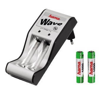 Hama NiCd/NiMH Wave 1/2 + 2 Ks AAA NiMH 1000mAh - Charger and Spare Batteries - Main image