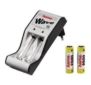 Hama NiCd/NiMH Wave 1/2 + 2 Ks AA NiMH 2500mAh - Charger and Spare Batteries - Main image