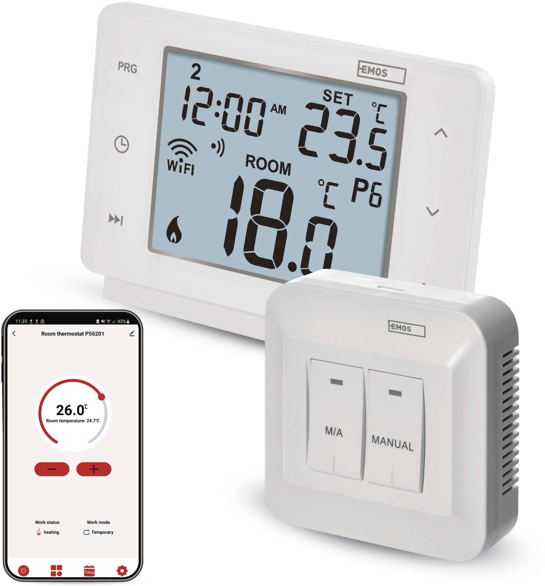EMOS GoSmart P56211 Vezeték nélküli szobatermosztát WiFi-vel